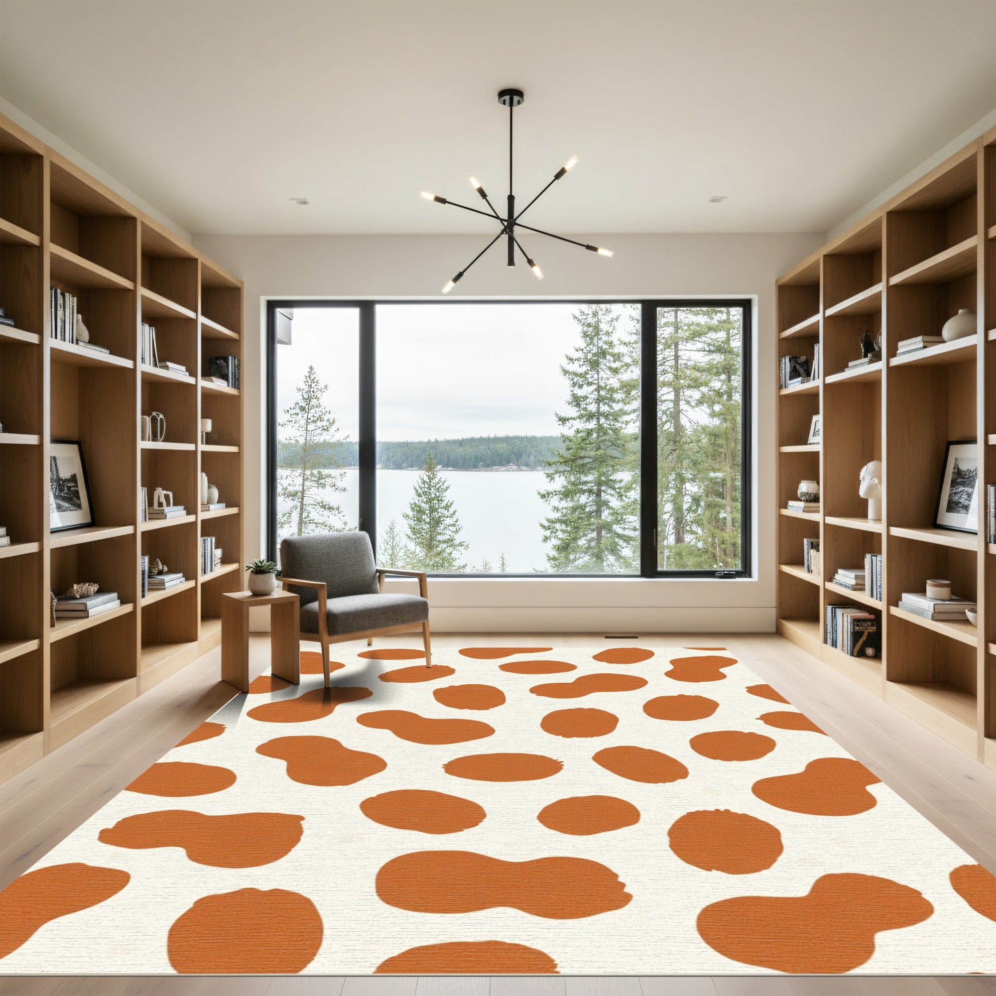 Terracotta Spots Organic Arrangement Rug