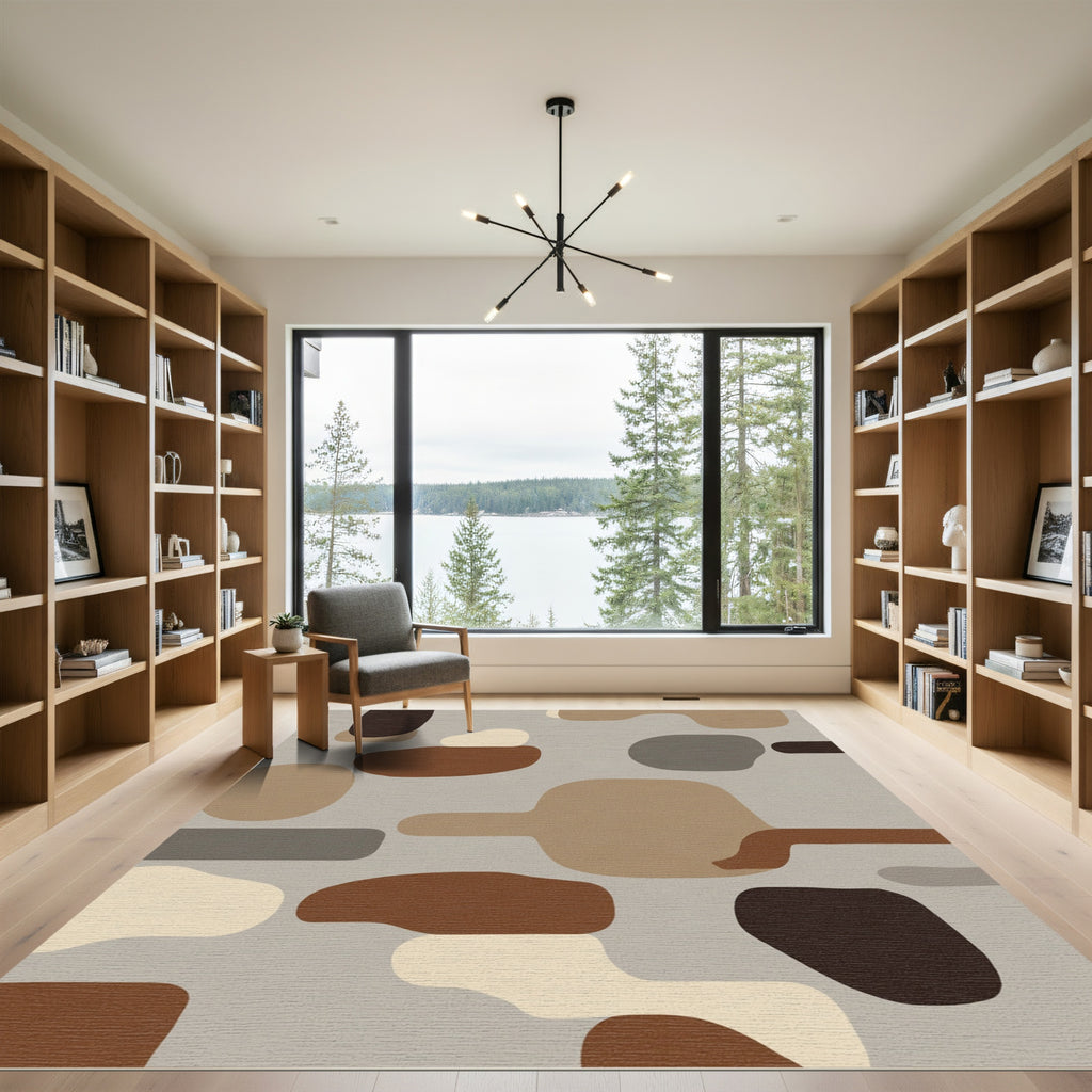 Earthy Abstract Organic Shapes Rug