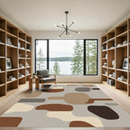 Earthy Abstract Organic Shapes Rug