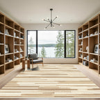 Earthy Abstract Geometric Stripe Rug