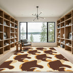 Mid-Century Brown Abstract Camo Rug