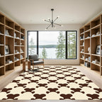 Dark Brown Bone Shape Arrangement Rug