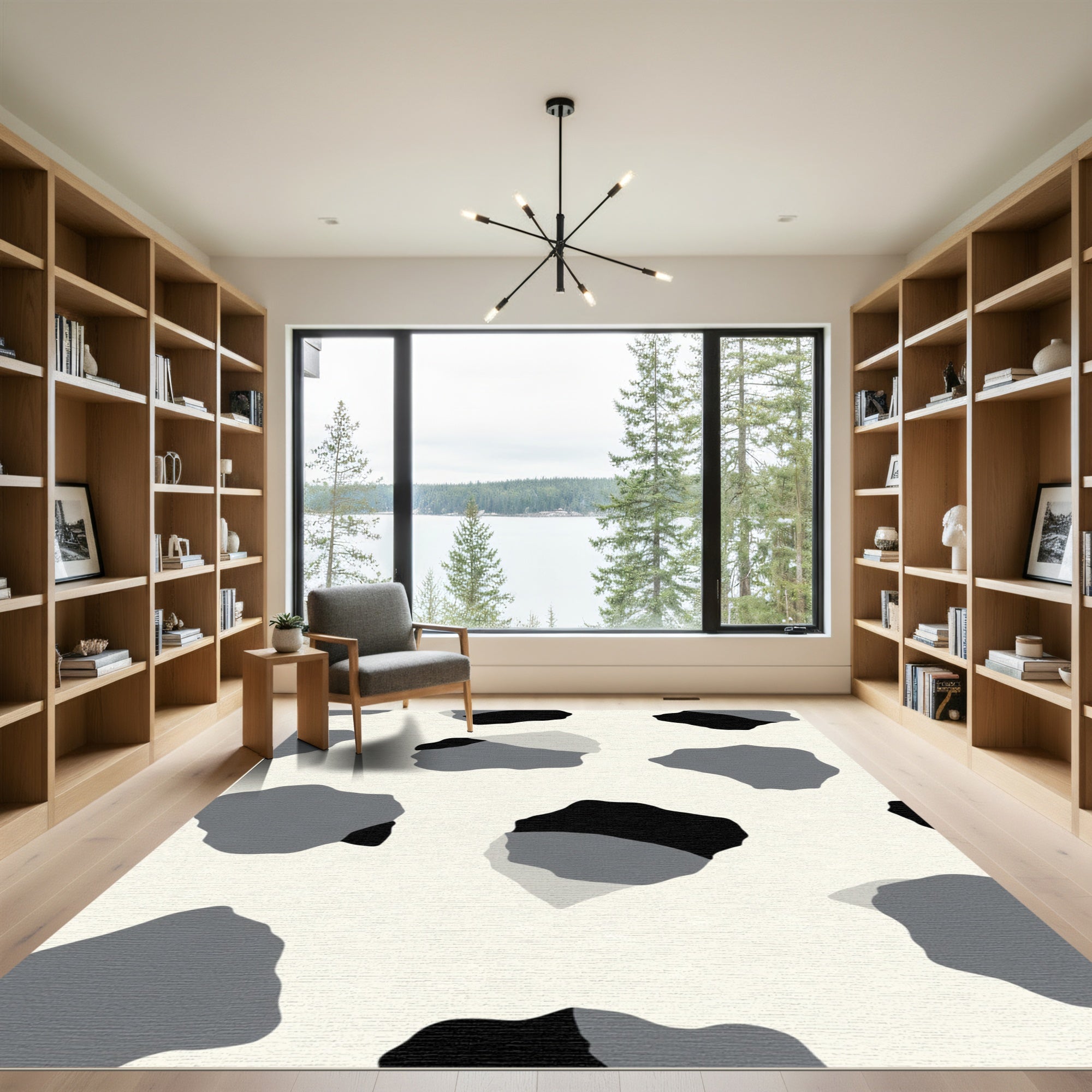 Monochromatic Abstract Spots Rug