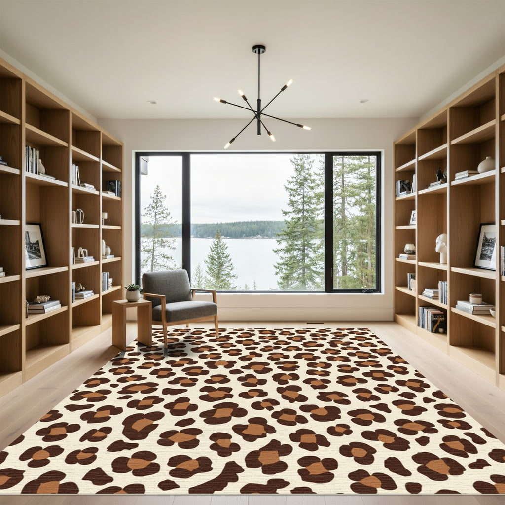 Brown Leopard Spots All Over Rug