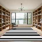 Monochromatic Horizontal Stripe Arrangement Rug