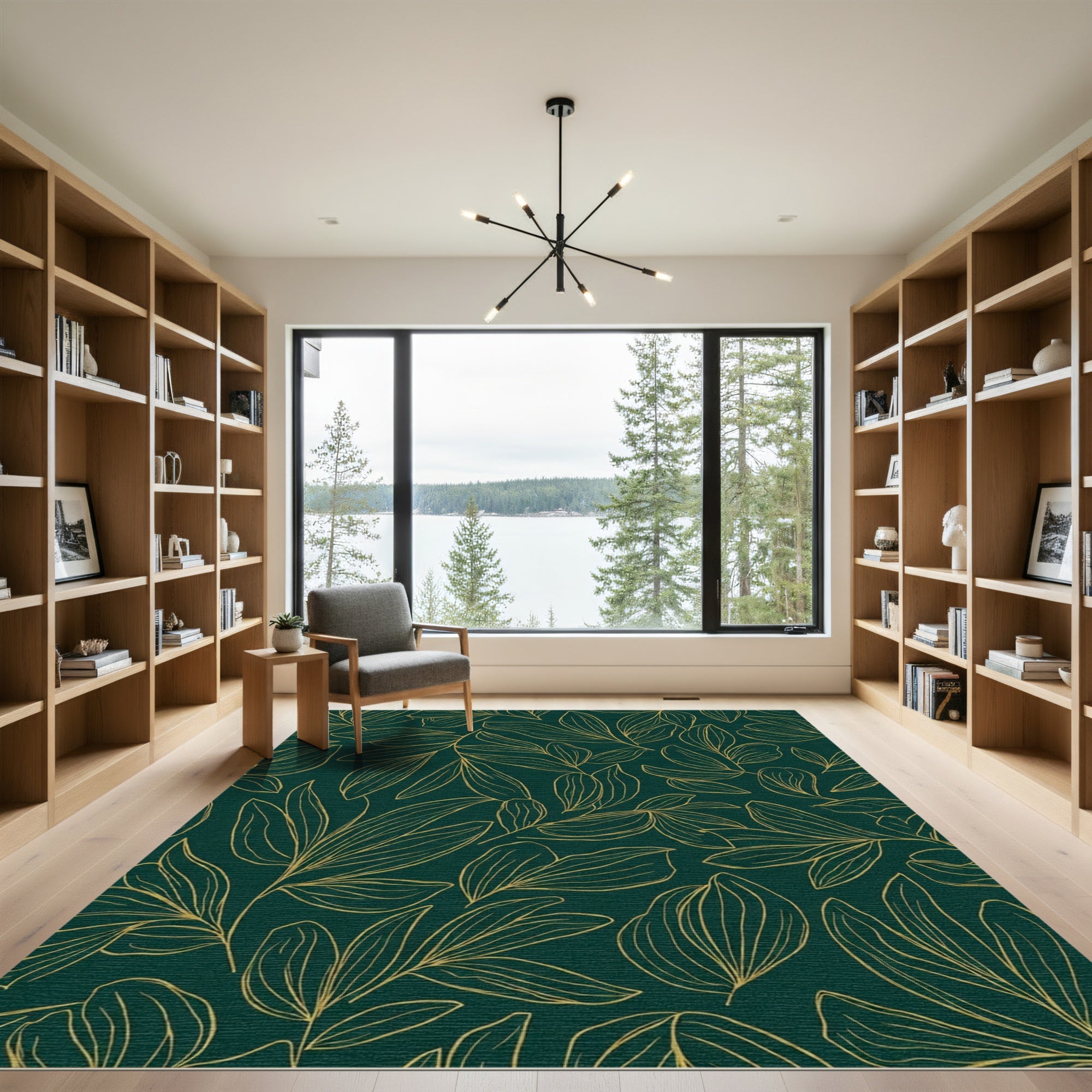 Emerald Gold Botanicals Leaf Rug
