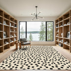 Cream And Black Speckled Dot Rug
