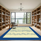 Navy Blue Broken ZigZag Stripes Rug
