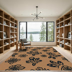 Brown And Navy Floral Scatter Rug