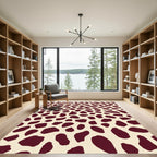 Deep Burgundy Abstract Spots Rug