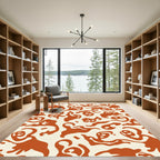 Orange Abstract Organic Shapes Rug