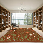 Forest Mushroom and Vine Pattern Rug