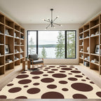 Cocoa Brown Polka Dot Background Rug