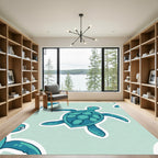 Aqua Blue Turtle Repeat Rug