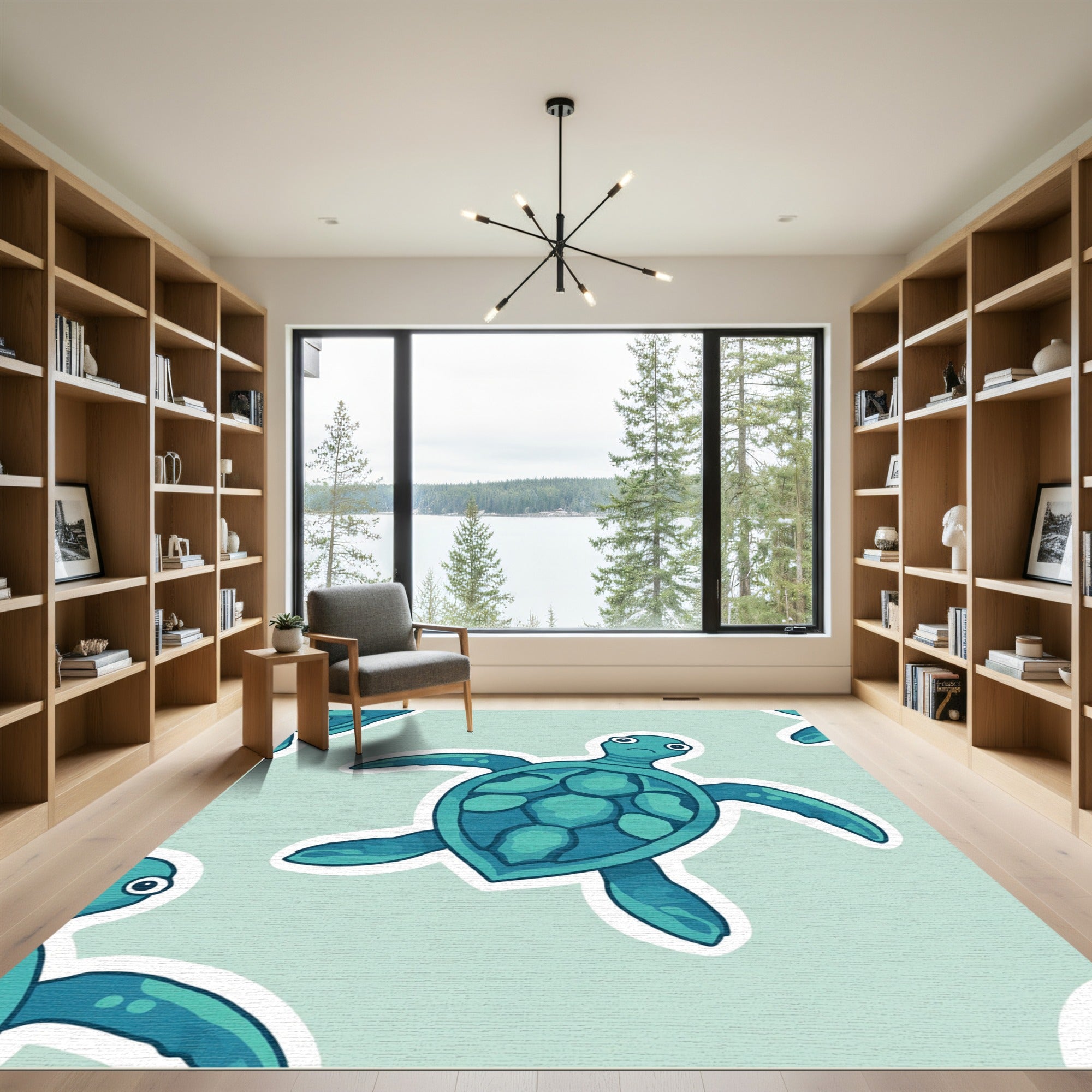 Aqua Blue Turtle Repeat Rug