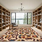 Abstract Geometric Earth Tone Rug