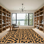 Orange Black Spot Grid Rug