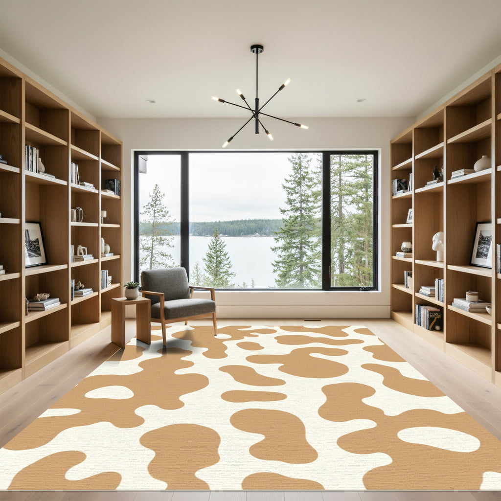 Toffee White Organic Spots Rug