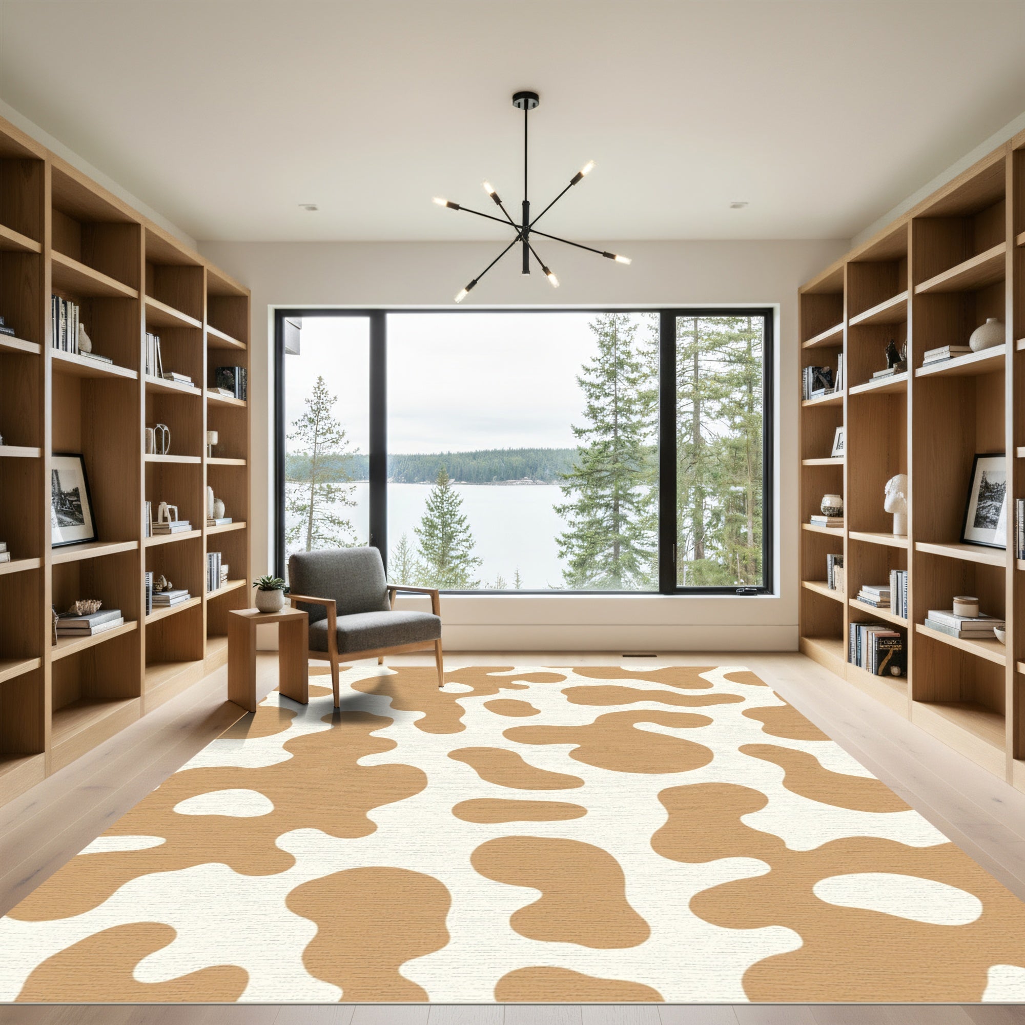Toffee White Organic Spots Rug