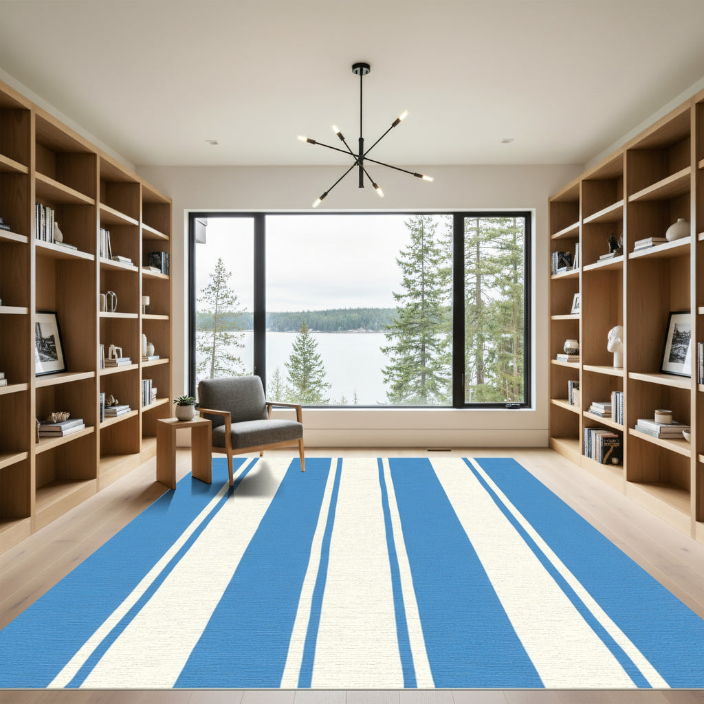 Classic Cerulean Stripe Rug
