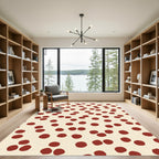 Crimson Dot Scattered Pattern Rug