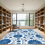 Blue Daisy Vine Meadow Rug