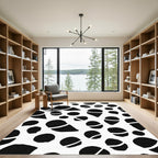 Black White Organic Spots Rug