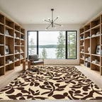 Rich Brown Nouveau Floral Cream Rug