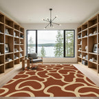 Brown Tan Organic Flow Rug