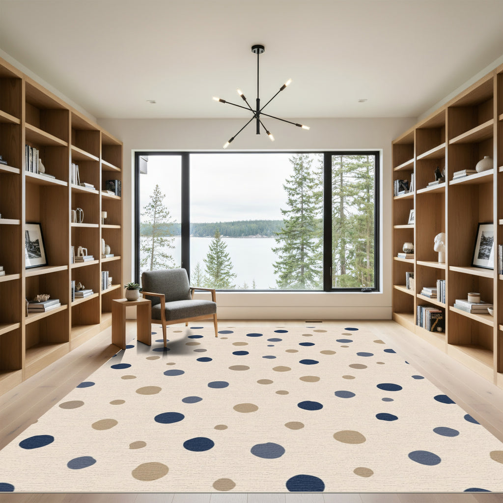 Neutral Polka Dot Scatter Rug