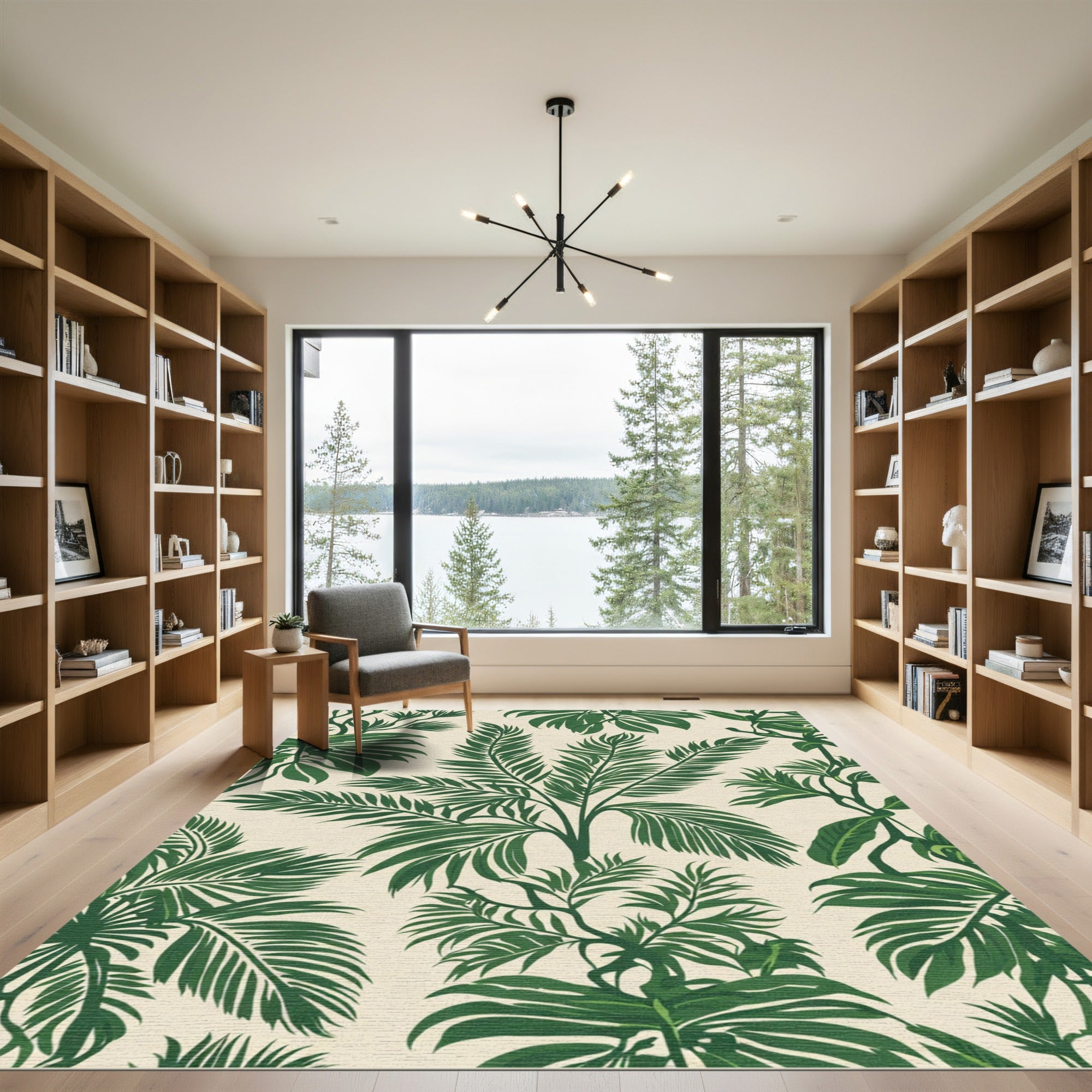 Verdant Leafy Rainforest Canopy Rug