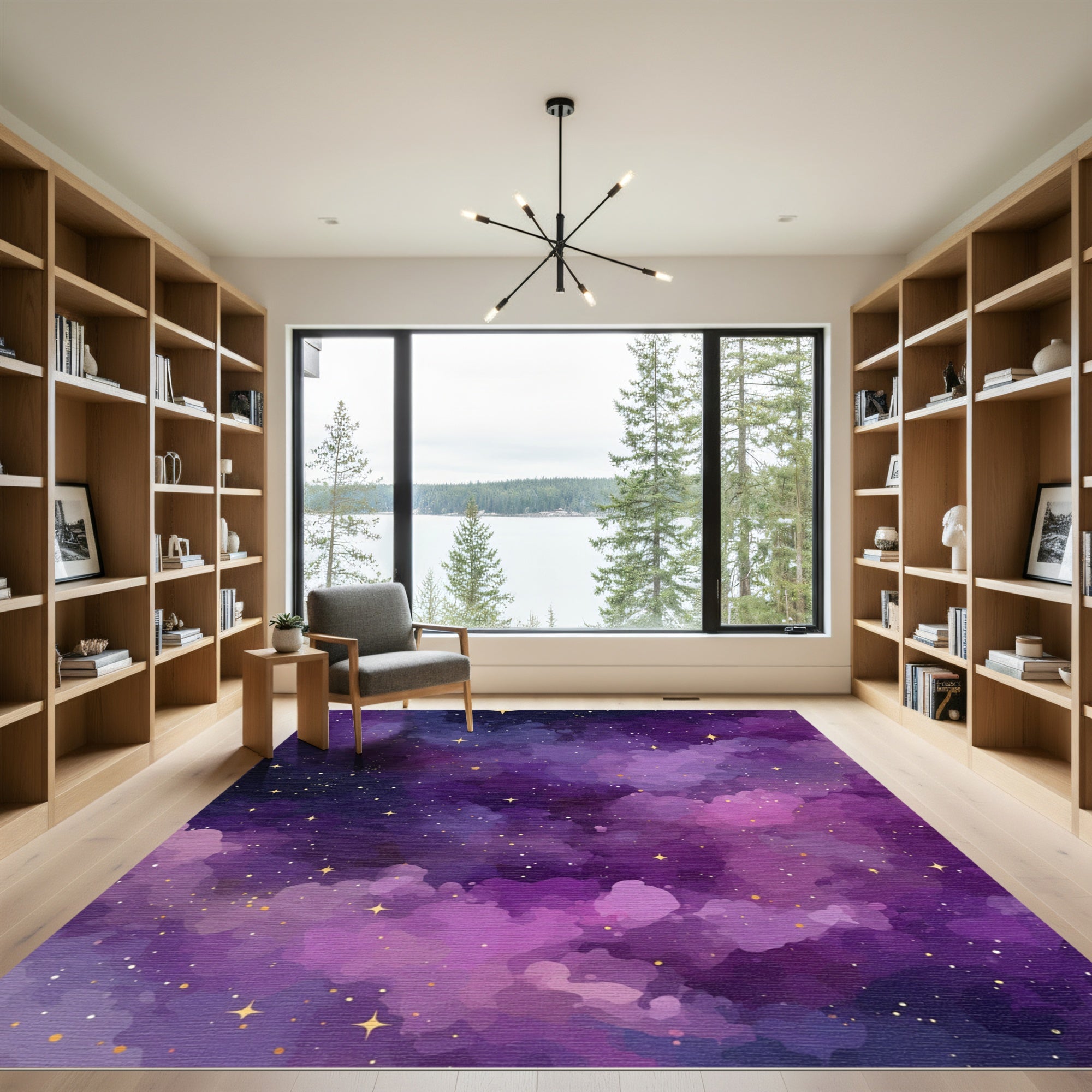 Deep Purple Galaxy Starry Night Rug