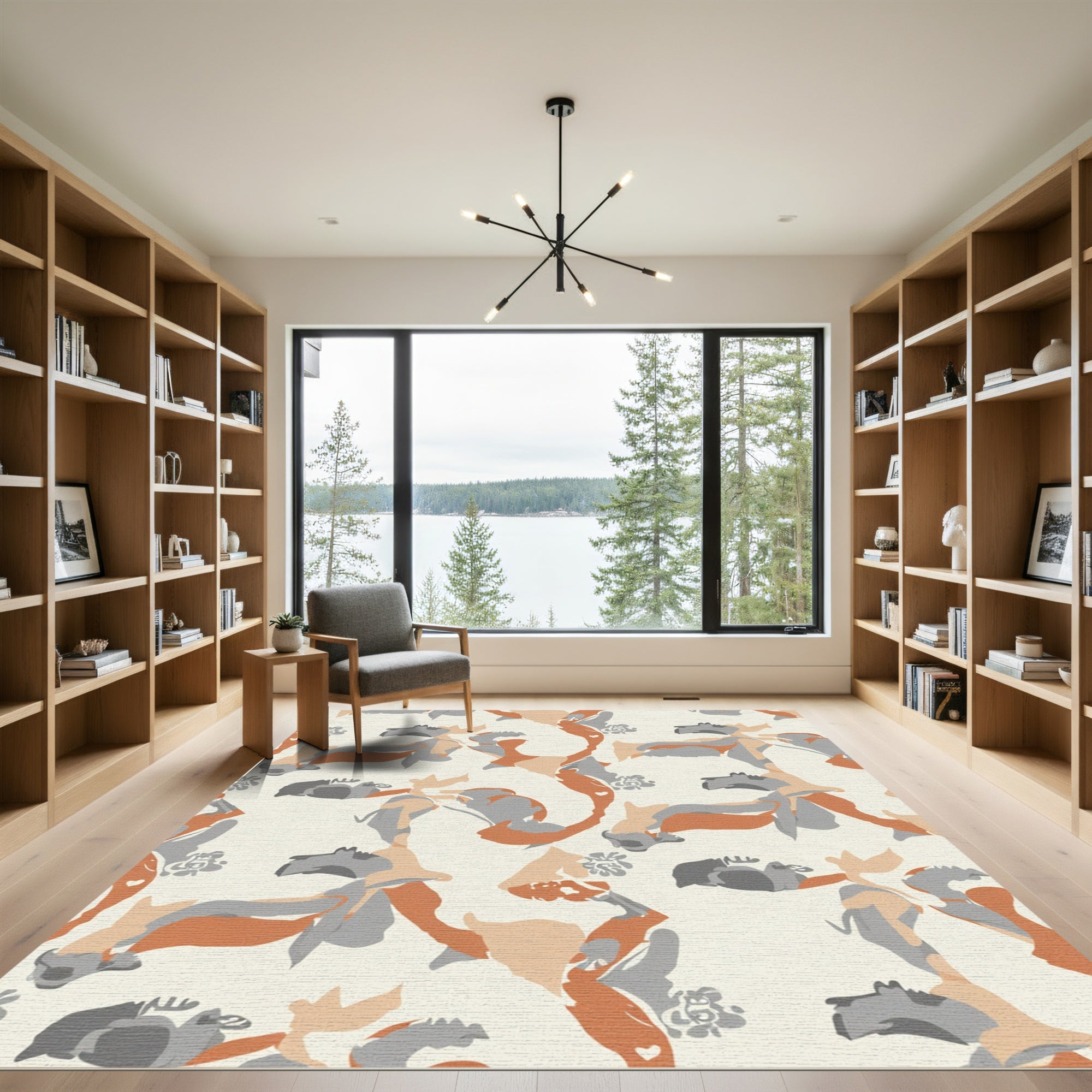 Abstract Earth Tones Camouflage Rug