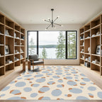 Soft Blue and Tan Organic Dots Rug