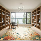 Botanical Garden Scene With Birds Rug