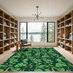Emerald Green Botanical Vine Rug
