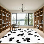 Black White Spotted Blob Rug