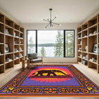Vibrant Elephant Sun Graphic Border Rug