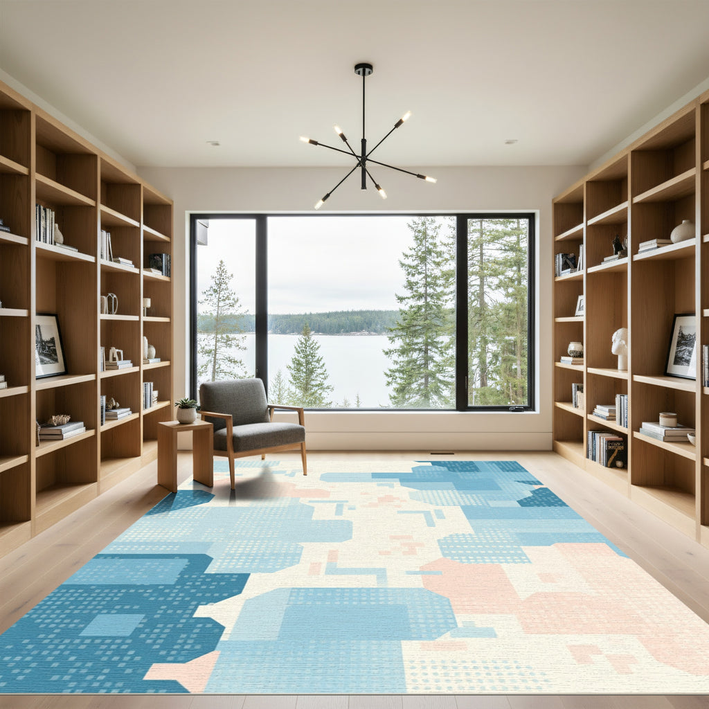 Abstract Geometric Pastel Blend Rug