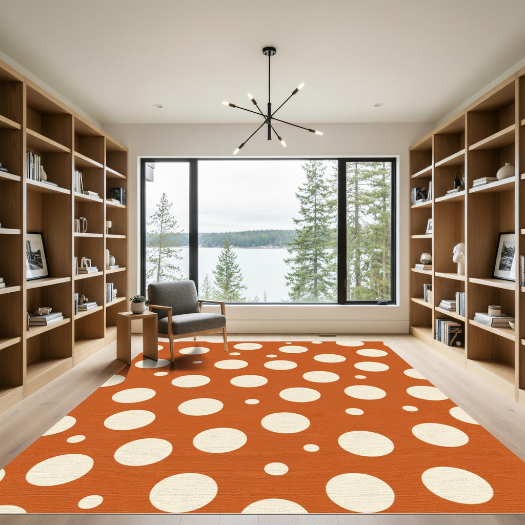 Terracotta White Polka Dot Classic Rug