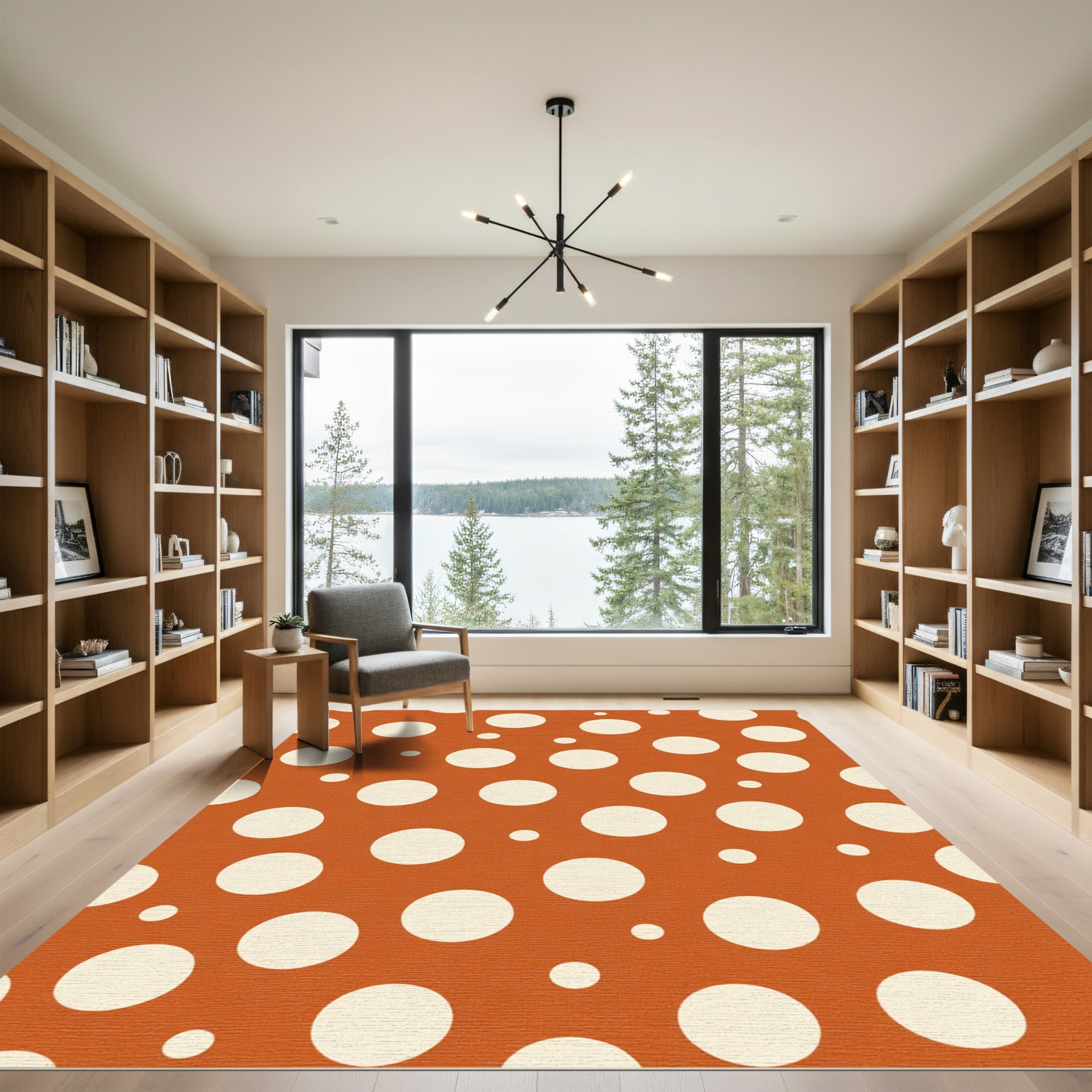 Terracotta White Polka Dot Classic Rug