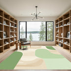 Soft Green Abstract Organic Shapes Rug