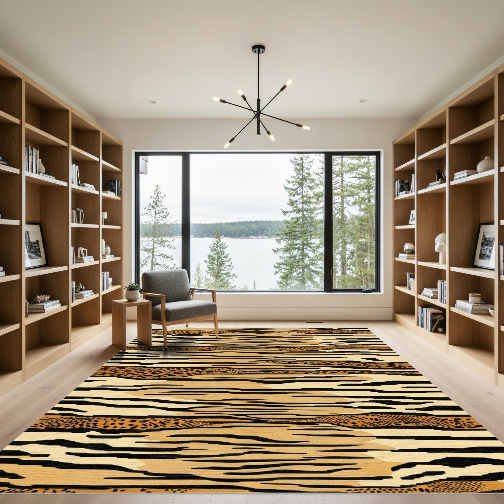 Bold Tiger Stripe Leopard Blend Rug