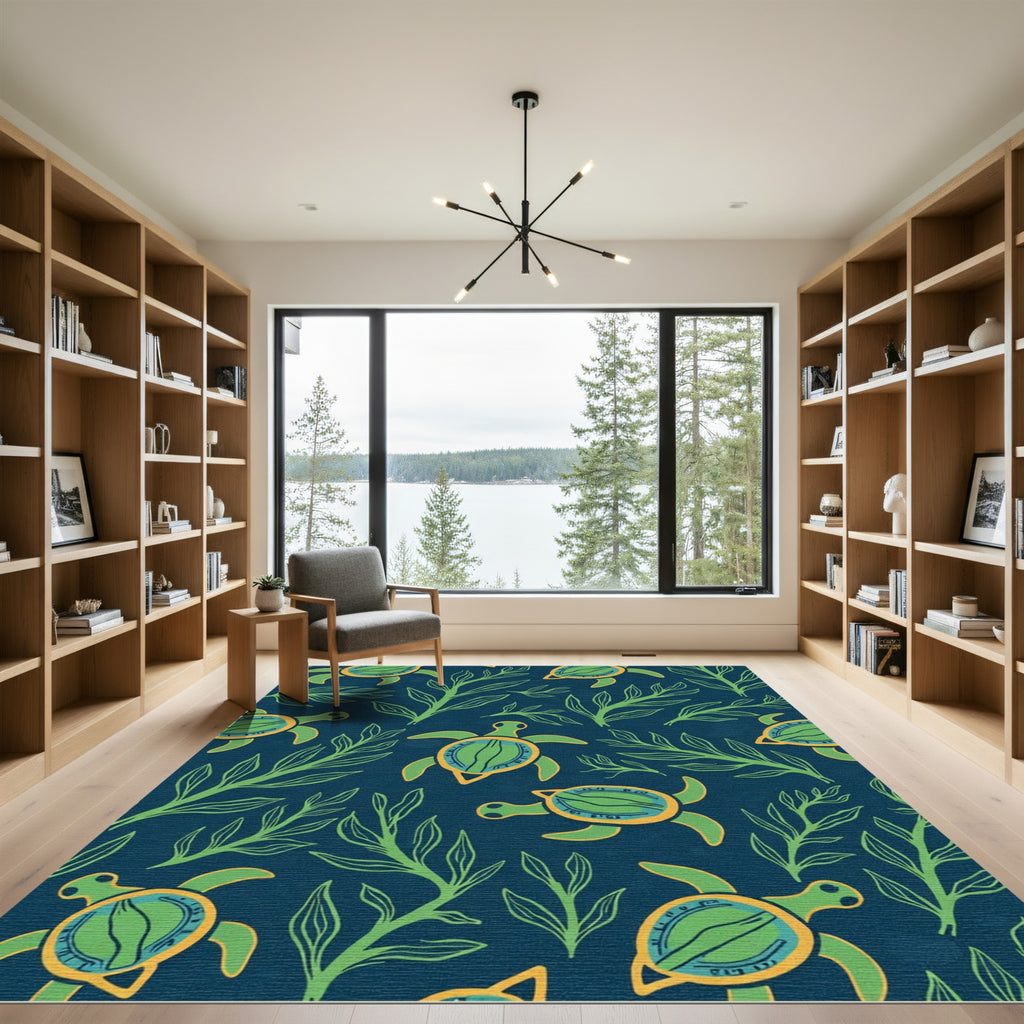 Sea Turtle Kelp Forest Rug