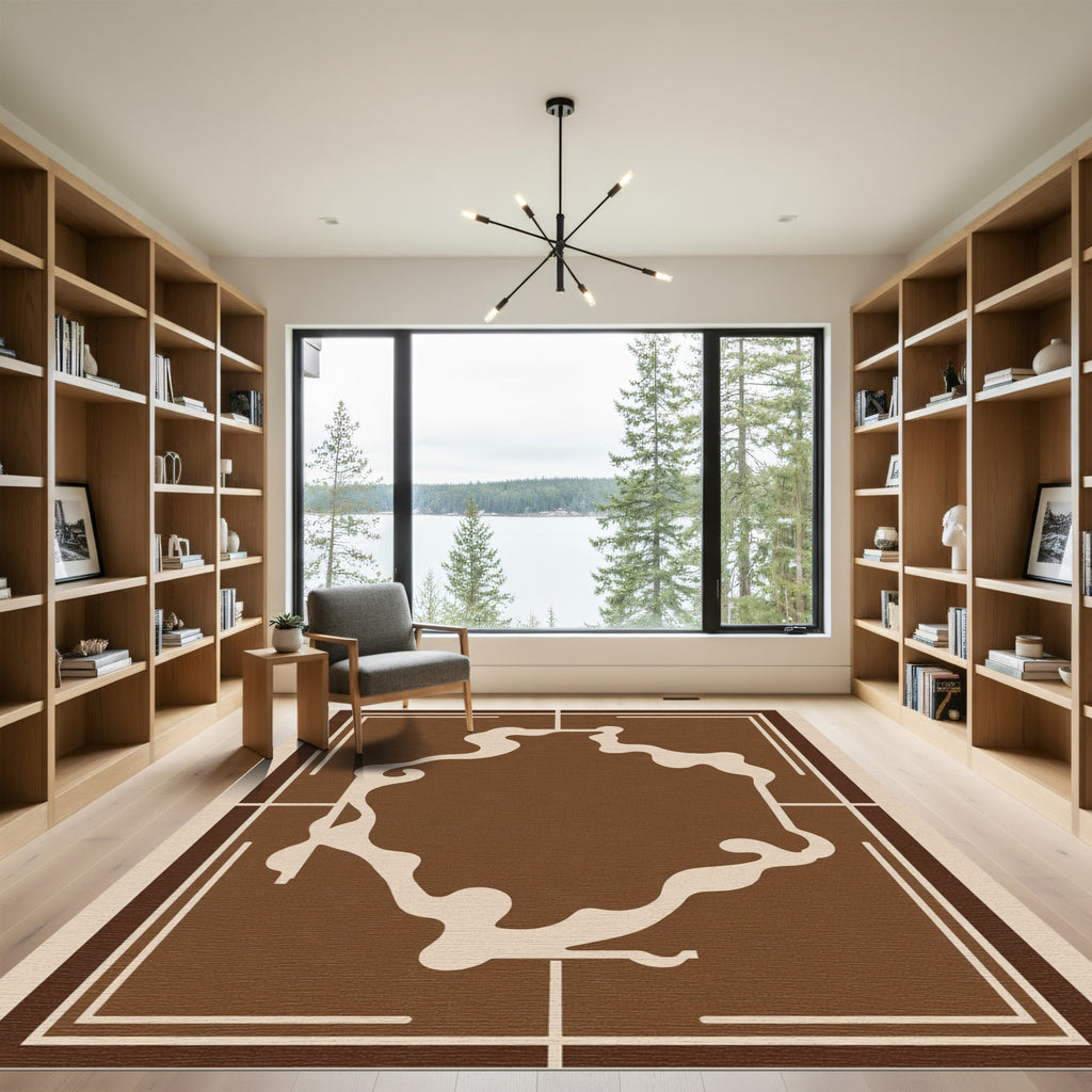 Earth Tones Organic Frame Rug