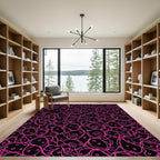 Pink Abstract Blob Collage Rug