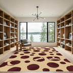 Crimson Circles And Irregular Shapes Rug