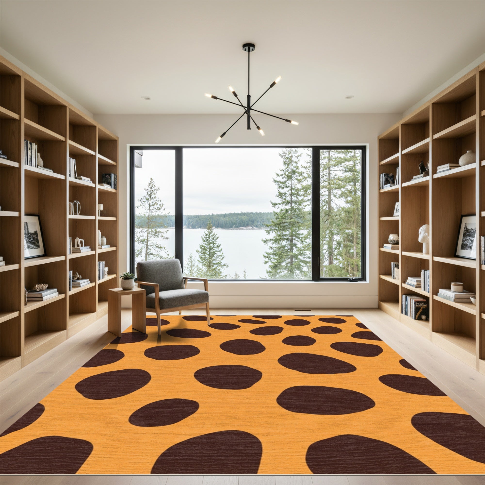 Terracotta And Chocolate Spot Rug
