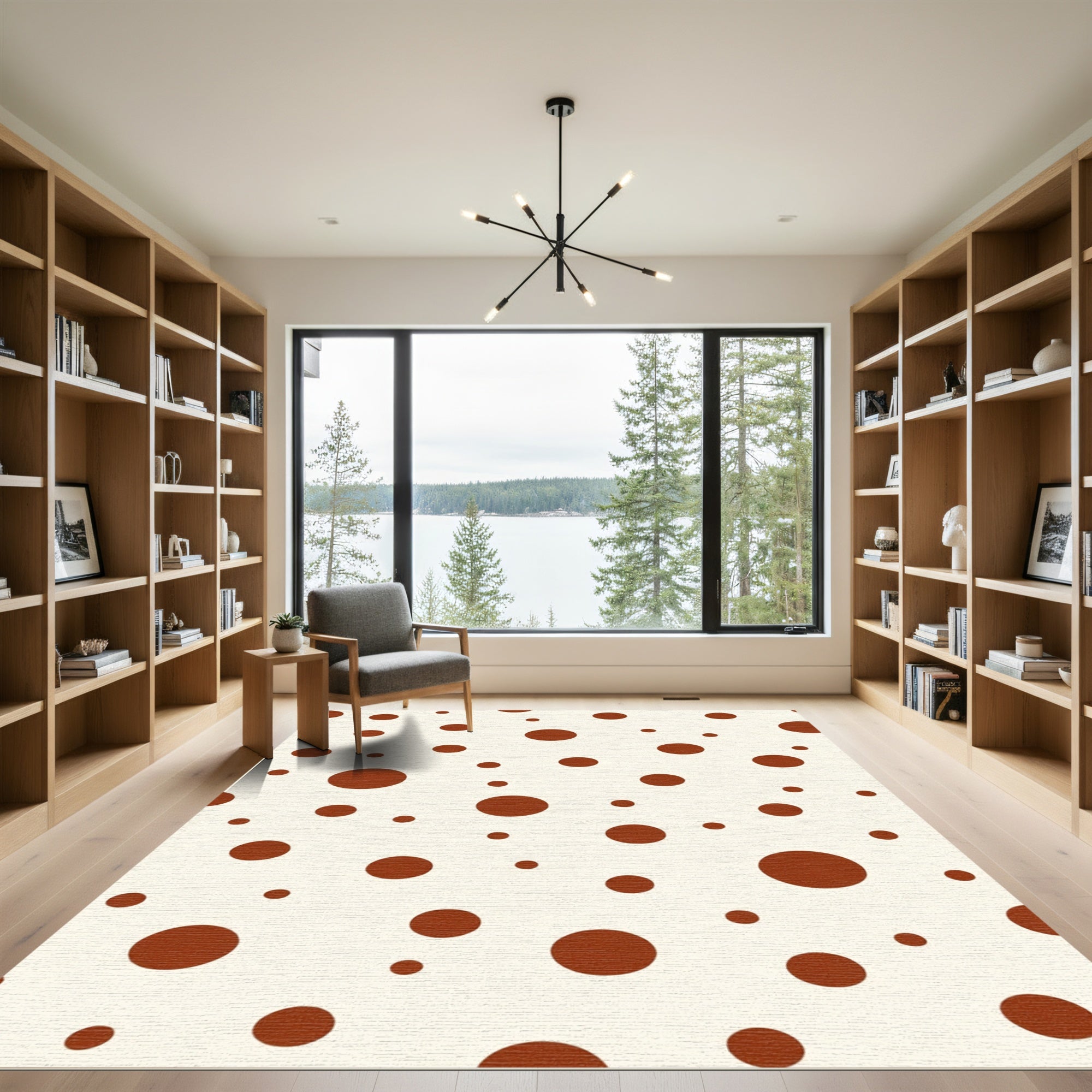 Brown Polka Dot Scatter Rug
