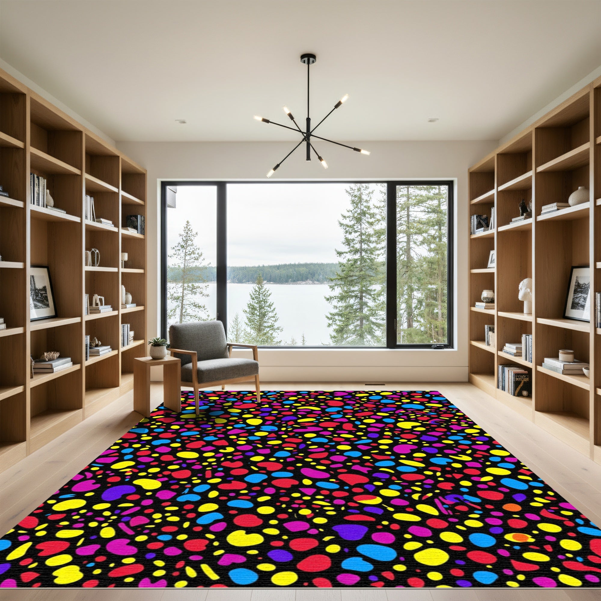 Blotchy Confetti Dot Pattern Rug